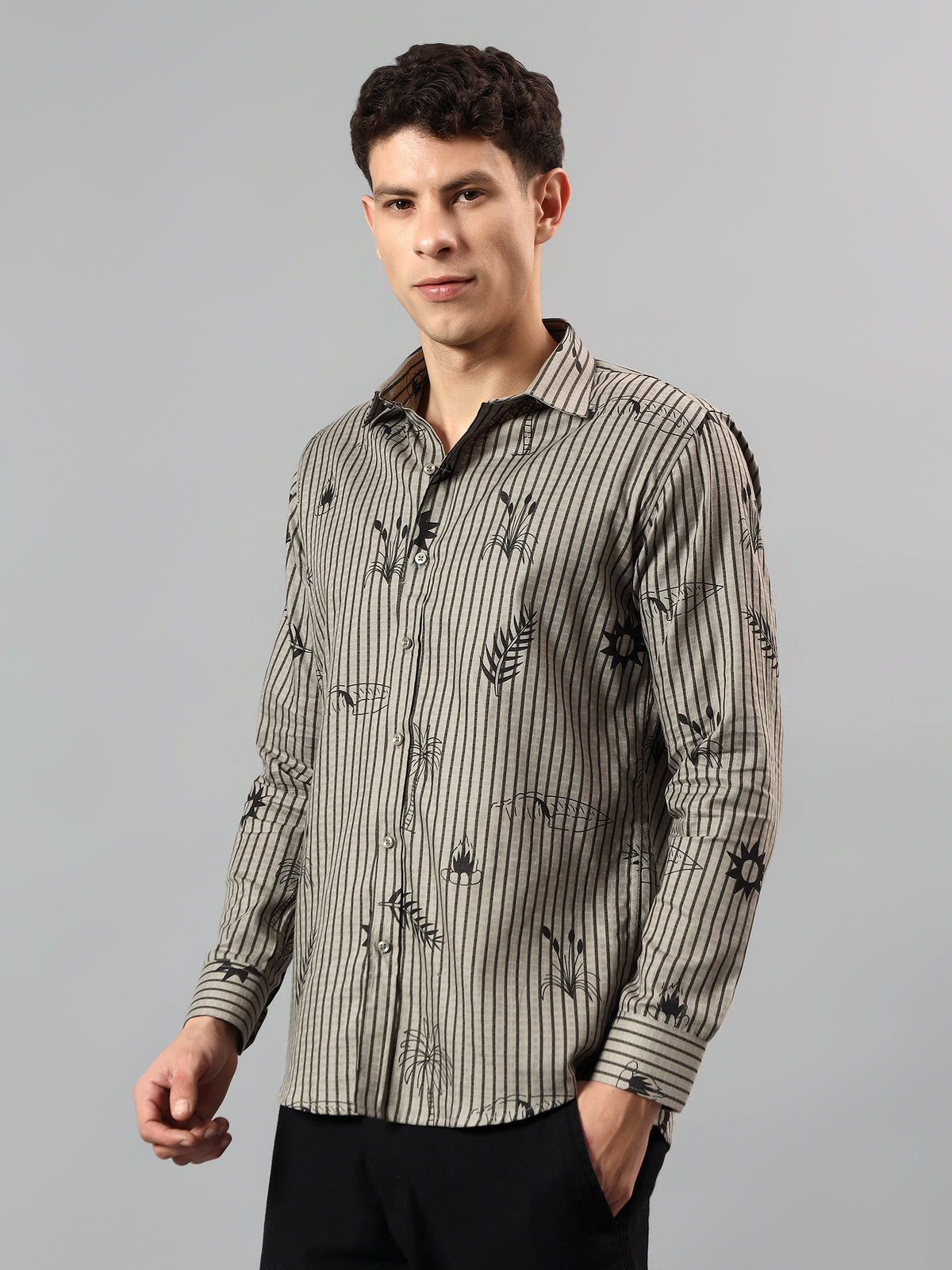 Lomofy Premium Cotton Print Shirt