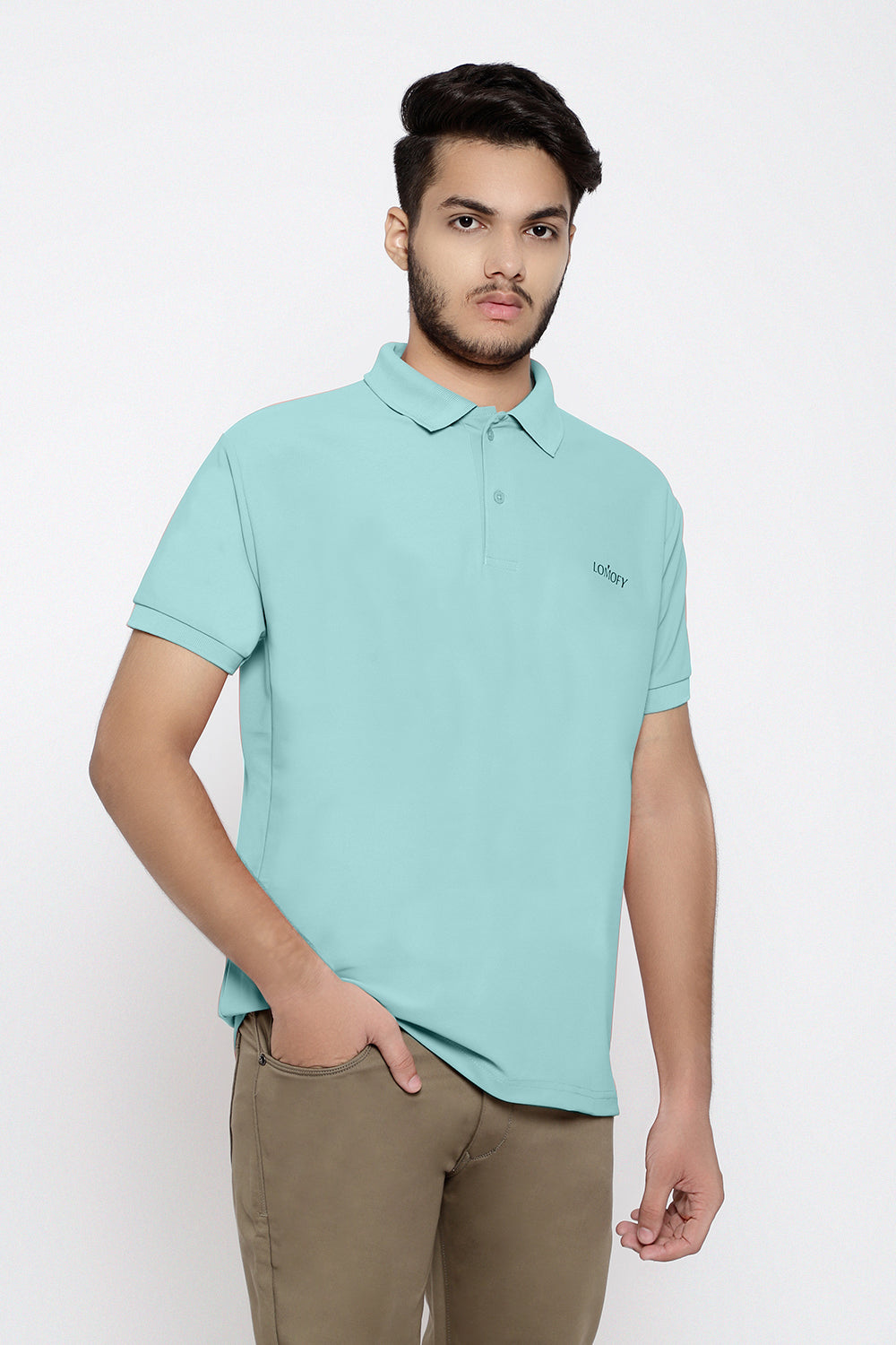 Lomofy Premium Cotton Collar T-Shirts For Men's